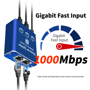 Stackable Gigabit 1 to 3 Ethernet <strong>Network</strong> Splitter RJ45 LAN <strong>Adapter</strong> with USB Internet Connection Extender <strong>Network</strong> Switches - Product Image 5