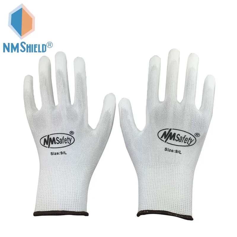 NMSHIELD Strick handschuhe für die Arbeit Arbeits sicherheit Polyurethan Arbeits handschuhe