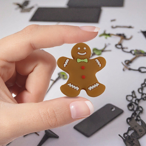 Hot chenkai BPA miễn phí Gingerbread người đàn ông phim hoạt hình Điều Dưỡng Silicone mọc răng teethers Vòng cổ DIY tiêu cự hạt 2023 mô hình A132 - Product Image 3