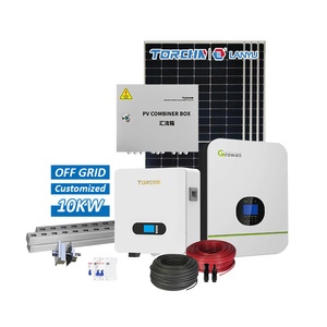 离网混合太阳能系统5KW 10KW混合太阳能系统家用太阳能电池板家用成套套件