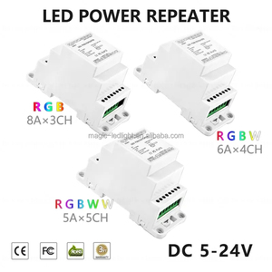 BC-964-DIN DIN Rail 4CH PWM ripetitore di potenza DC5-24V 24A RGB Dimmer amplificatore per il controllo sincrono di diverse lampade a LED - Product Image 2