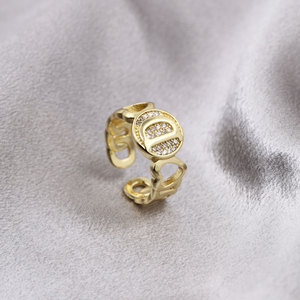 Dainty แหวนเครื่องประดับแฟชั่นผู้หญิงไมโครปูลูกบาศก์เพทายหัวใจอินเทรนด์ CZ ตัวอักษรเริ่มต้น V R P แหวน - Product Image 4