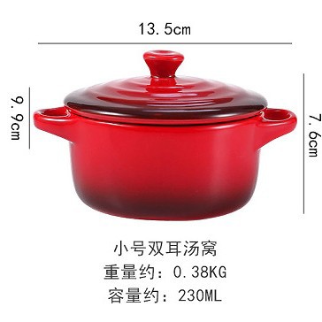 Plato pequeño para sopa, rojo degradado.