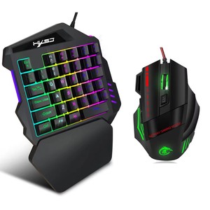 Großhandel HXSJ Einhand-RGB-Gaming-Tastatur und Maus Combo 35 Tasten Mini-Gaming-Tastatur tragbarer Game controller für PC-Spieler - Product Image 1