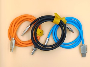 สายชาร์จข้อมูลเมชาโลหะผสมสังกะสีสำหรับหัวเว่ยสำหรับ Apple สำหรับโทรศัพท์มือถือ Xiaomi แจ็คเก็ต TPE หมุนได้180องศาชนิด C - Product Image 4