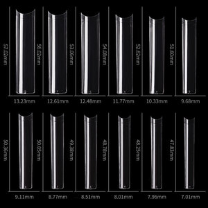 2XL ต่อปลายเล็บยาวพิเศษรูปตัวซีแบบใส10ขนาดปลายเล็บทรงสี่เหลี่ยมเรียวตรงสำหรับเล็บอะคริลิก - Product Image 2