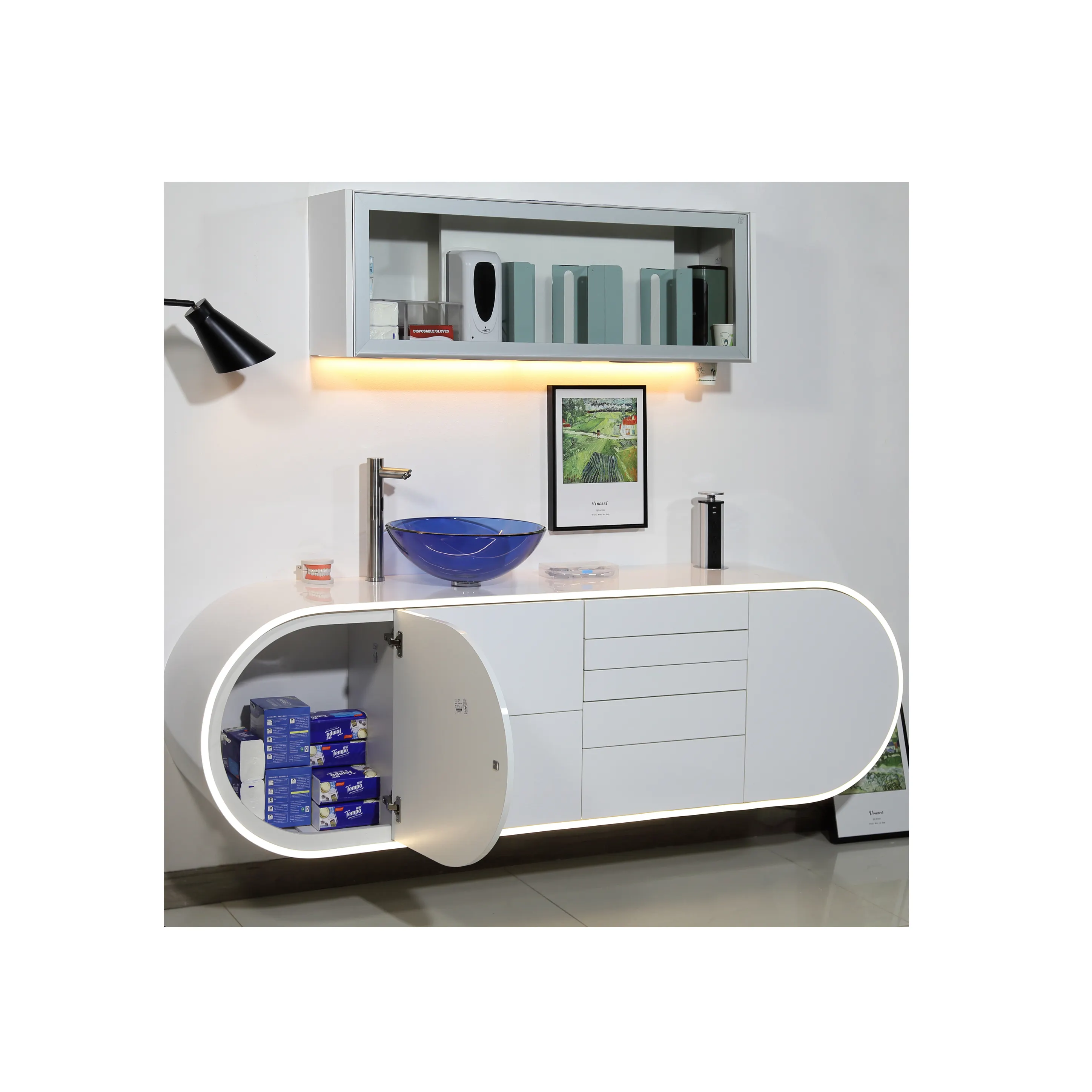 Gabinete de muebles de clínica dental moderno de diseño libre personalizable para fabricantes de muebles de clínicas dentales de laboratorio dental