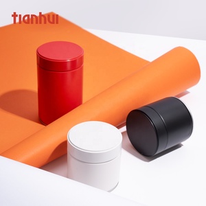 天汇批发100% 气密食品锡罐包装食品级空抹茶白圆茶锡罐 - Product Image 2