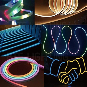 ไฟนีออนตัด LED 2024 2.5ซม./1ซม., แถบไฟนีออน LED ไดรเวอร์ไฟ DC 12V นีออนเฟล็กซ์สีเดียว