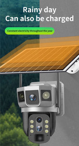 S03 4G/WIFI kamera güneş enerjili üç lensli yakınlaştırma kamerası 4MP HD görüntü tam renkli gece görüş desteği ile görüntü inversiyon - Product Image 3
