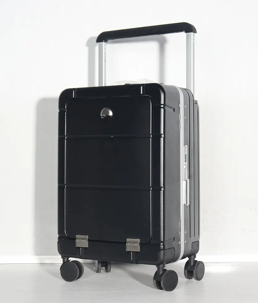 मूल कारखाने बिक्री नवीनतम डिजाइनर सूटकेस स्मार्ट जाँच की सामान विस्तृत रॉड डिजाइनर उड़ान यात्रा ट्राली सामान के साथ यूएसबी