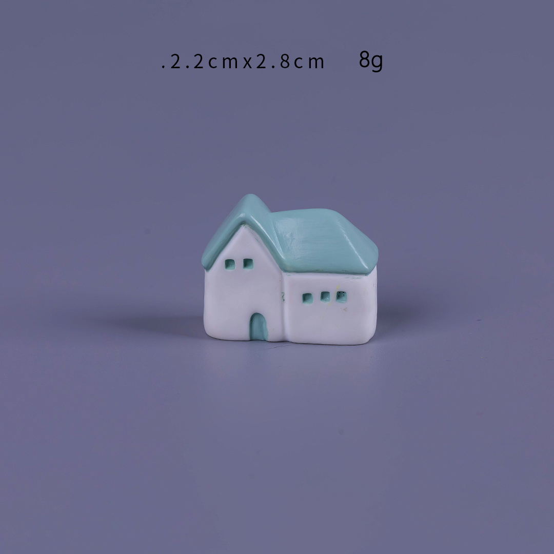 Blue-roofed white house