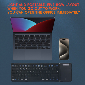 2024 recargable Mini inalámbrico portátil Bluetooth plegable teclado plegable con panel táctil para teléfonos móviles y Tablet PC - Product Image 2