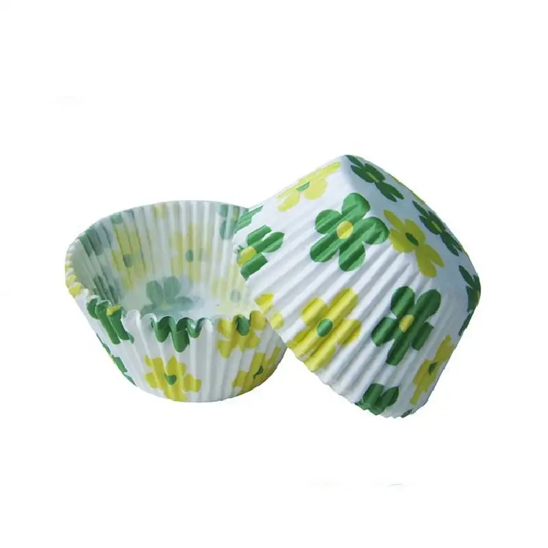 エコ再利用可能なラウンドケーキケース工場価格カスタムプリント紙カップケーキカラーケーキカップ