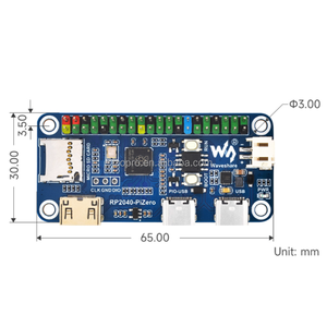 Python/C + + projeleri için DVI arayüzü ile ahududu <span class=keywords><strong>Pi</strong></span> RP2040-PiZero kurulu modülü çift çekirdekli MCU - Product Image 3