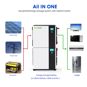51,2 V 5kw 10kw inversor apilable 5kwh 10kwh batería todo en una pila generador de energía solar sistema de almacenamiento de energía para el hogar - Product Image 6