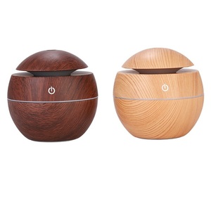 130Ml มินิไม้ Grain Ultrasonic Aroma Essential Oil Diffuser 7สีเปลี่ยนไฟ LED Night Light - Product Image 2