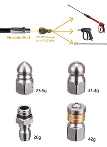 Cống sạch vòi phun hệ thống thoát nước <span class=keywords><strong>jetter</strong></span> Ống áp lực cao tập tin đính kèm xoay thép không gỉ cống vòi phun - Product Image 2