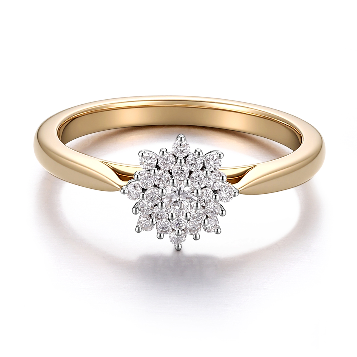 Bague en or massif 18 carats avec diamant de laboratoire