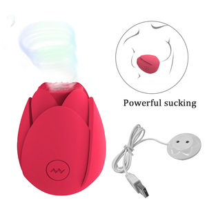Seksuele Genoegen Tools Voor Vrouwen Met 10 Frequentie Zuig Rose Vormige Zuigen Vibrator