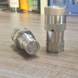 ISO16028 Hidráulica Dry Break Acoplador Rápido 3/8 "1/2 1/4 Bsp Conector Rápido Cabeça Plana para Máquinas Agrícolas - Product Image 2