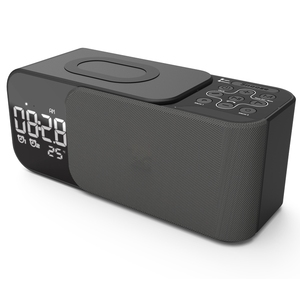 Altavoz de carga inalámbrico Hi-Fi multifuncional 8 en 1 6W con reloj despertador con luz nocturna LED Salida de Puerto tipo C de FM 10W - Product Image 3