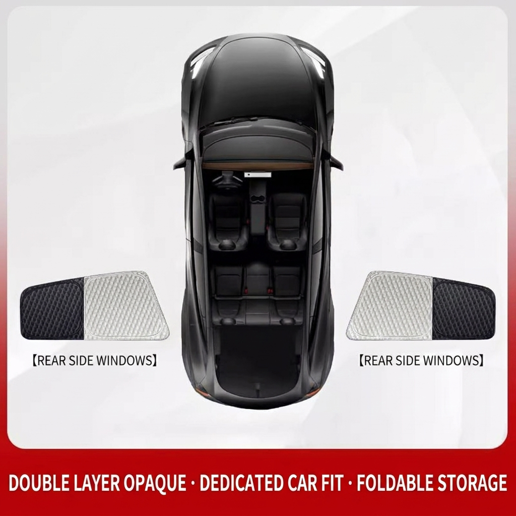 (Small Checkerboard Six-Layer Thick) Rear Side Windows 2pcs