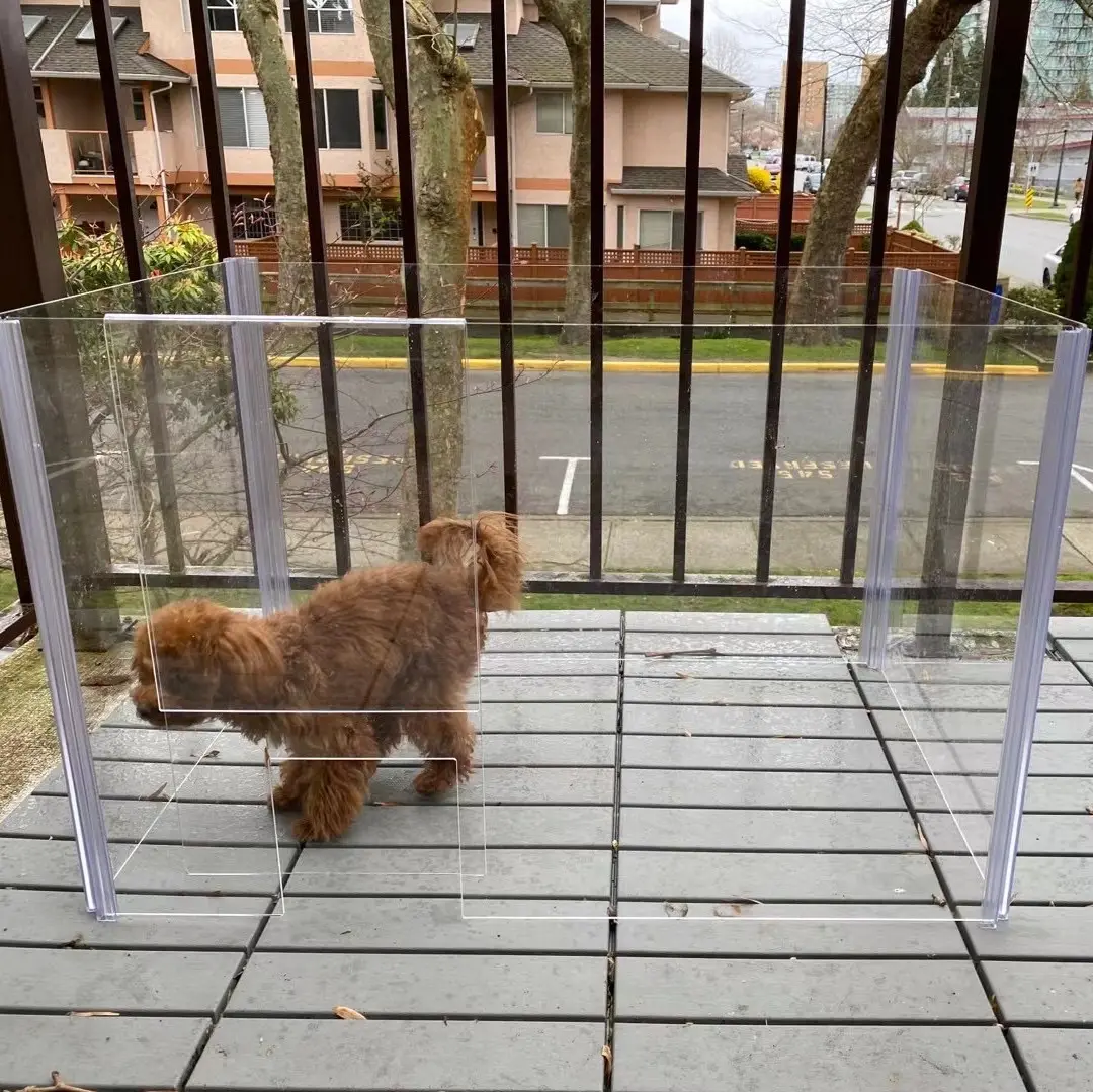 ベビー犬猫プレイペン透明アクリル折りたたみ式庭ペットフェンスケージペット