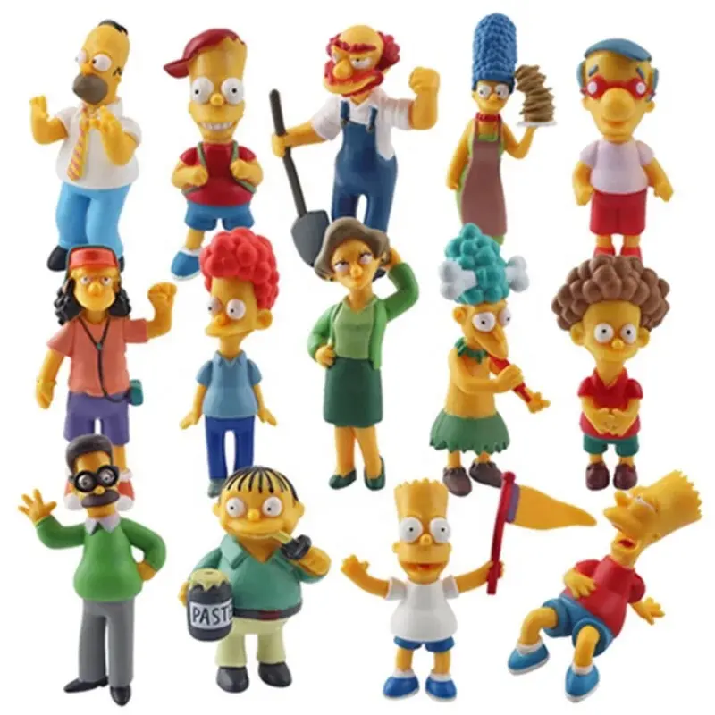 DL1379 Custom Made PVC Anime 14 simpson's Assen'S Homer Bart'S Family Portrait Toy Ornament Figure Anime Figure