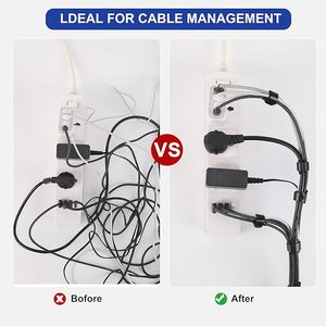 Bridas para cables reutilizables con logotipo personalizado, correas para cables de gancho y bucle multiusos, bridas para cables, organizador de cables para el hogar y la Oficina - Product Image 6