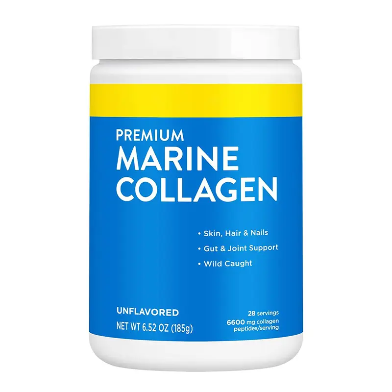 Produk Kecantikan label pribadi hidrolisasi ikan kolagen laut bubuk minuman Protein kolagen peptida Vitamin/180g