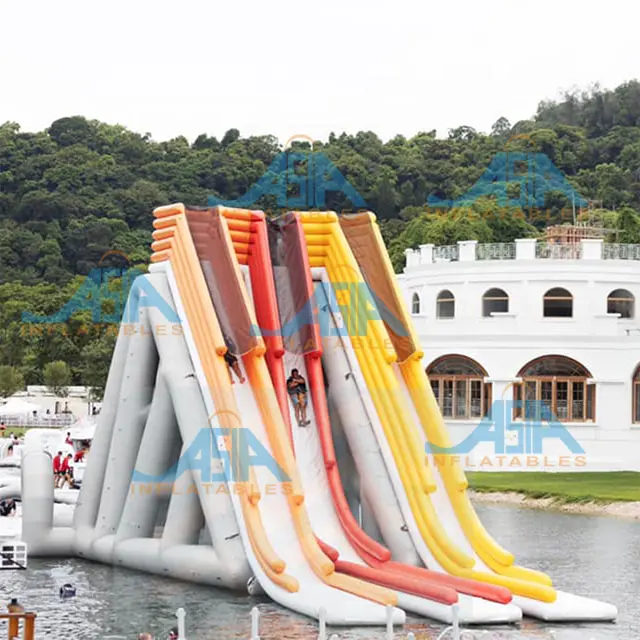 Jouet de parc aquatique gonflable pour adultes Super excitant avec toboggan géant, île flottante gonflable