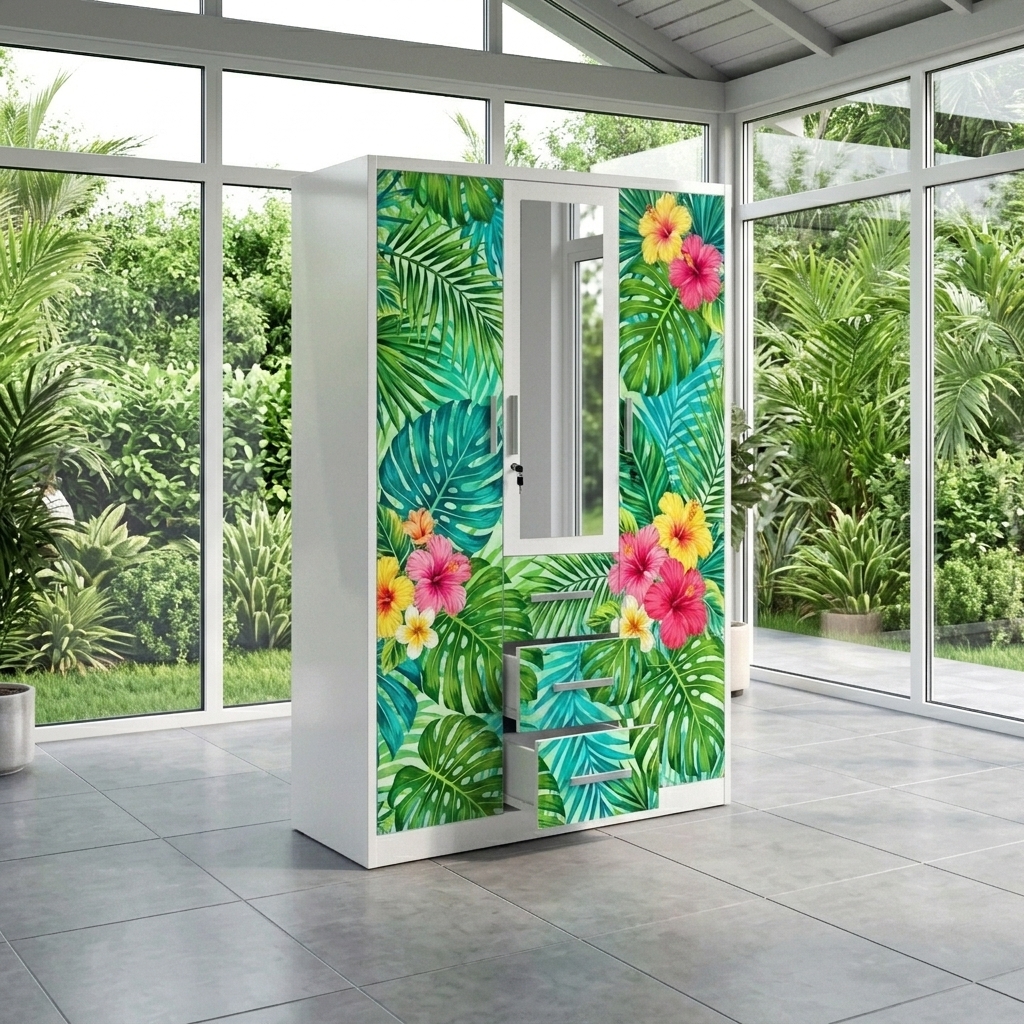 Armoire en acier imprimé UV Forêt Tropicale Sombre