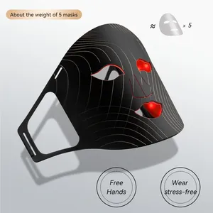 Akne tedavisi ve kırışıklık giderici özellikleri ile ışık tedavisi silikon güzellik maskesi için kızılötesi LED yüz maskesi - Product Image 4
