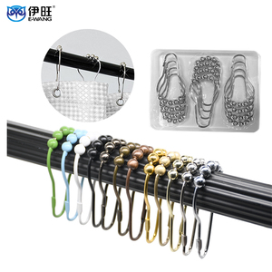 Bán buôn trang trí 5 con lăn tắm Rèm Rod Nhẫn <span class=keywords><strong>Hooks</strong></span> cho phòng tắm - Product Image 1