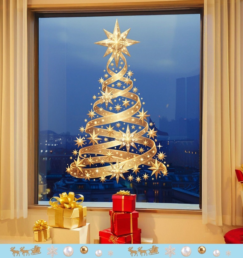 Set 02-Sapin de Noël étoile dorée (45*60cm)