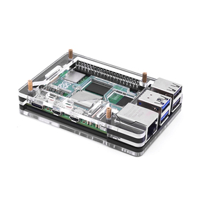 Nuova custodia in acrilico a 5 strati per lampone Pi 5 trasparente e nero a guscio alternato per l'installazione di un dispositivo di raffreddamento attivo ufficiale - Product Image 4