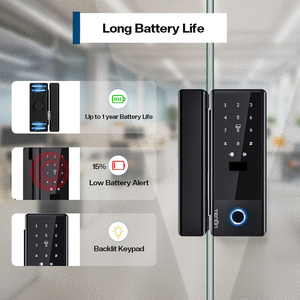 Hot Selling <strong>K5</strong> Tuya App Smart Locks WiFi Password Card &amp; Mechanical Key Unlock Electronic Glass Door Lock with TT Lock <strong>Control</strong> - Product Image 3