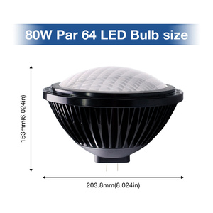 Baoming Dimmable No Flicker Stage Halogen Par64 1000w Replacement 120V 230V 80W Par64 <strong>Led</strong> Light Bulb - Product Image 3