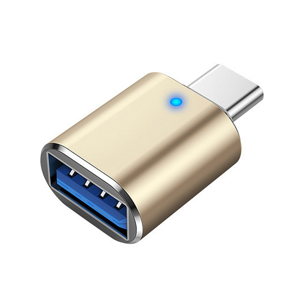 Femelle de l'or USB3.0 au mâle de TypeC avec la lumière