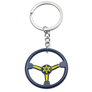 Practical Metal Keychain Decoration 3D Steering Wheel Shape Vehicle Pendant UV Enamel <strong>Printing</strong> for Backpack and Car <strong>Keys</strong> - Product Image 5
