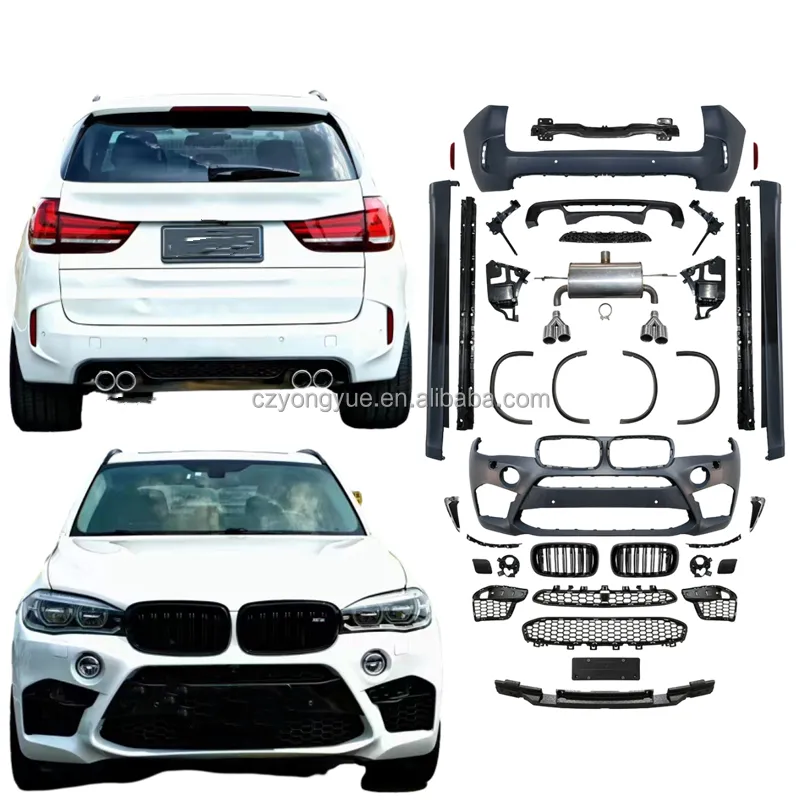 Serat karbon M Sport X5 M kinerja F15 seluruh tubuh Kit lengkap lebar X5m Bodykit untuk BMW X5 F15 2013 2014 2015 2016 2017 2018