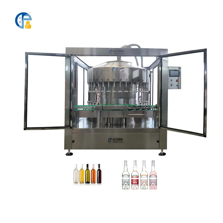 Factory Gofar automatic rotary negative pressure wine whisky soy sauce vodka filling machine for bottling vinegar juice