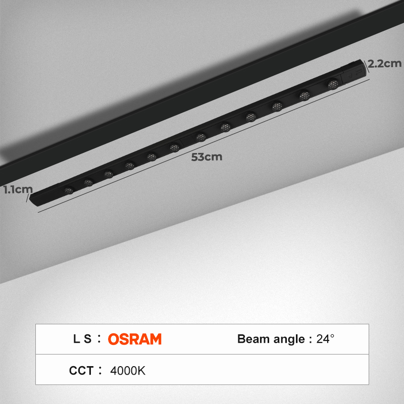 Gn/ กระจังหน้า530mm 12W สีดำ