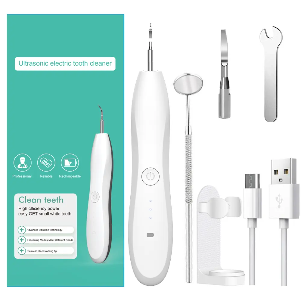 Home Use USB Rechargeable Teeth Deep Cleaning Ultrasonic Electric Oral Care Deep Teeth Cleaning Device about 2 Hours 500 Mah 1W