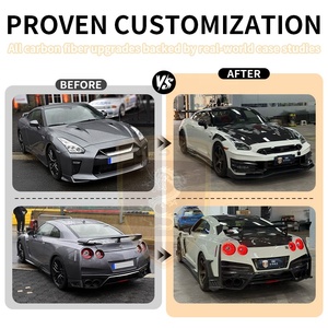WideBody Kit pour Nissan GTR R35 Top Secret Style Car Bumper Body Kit Avant Capot Arrière Spoiler Trunk Cover Sideskirts Wheel Arches - Product Image 2