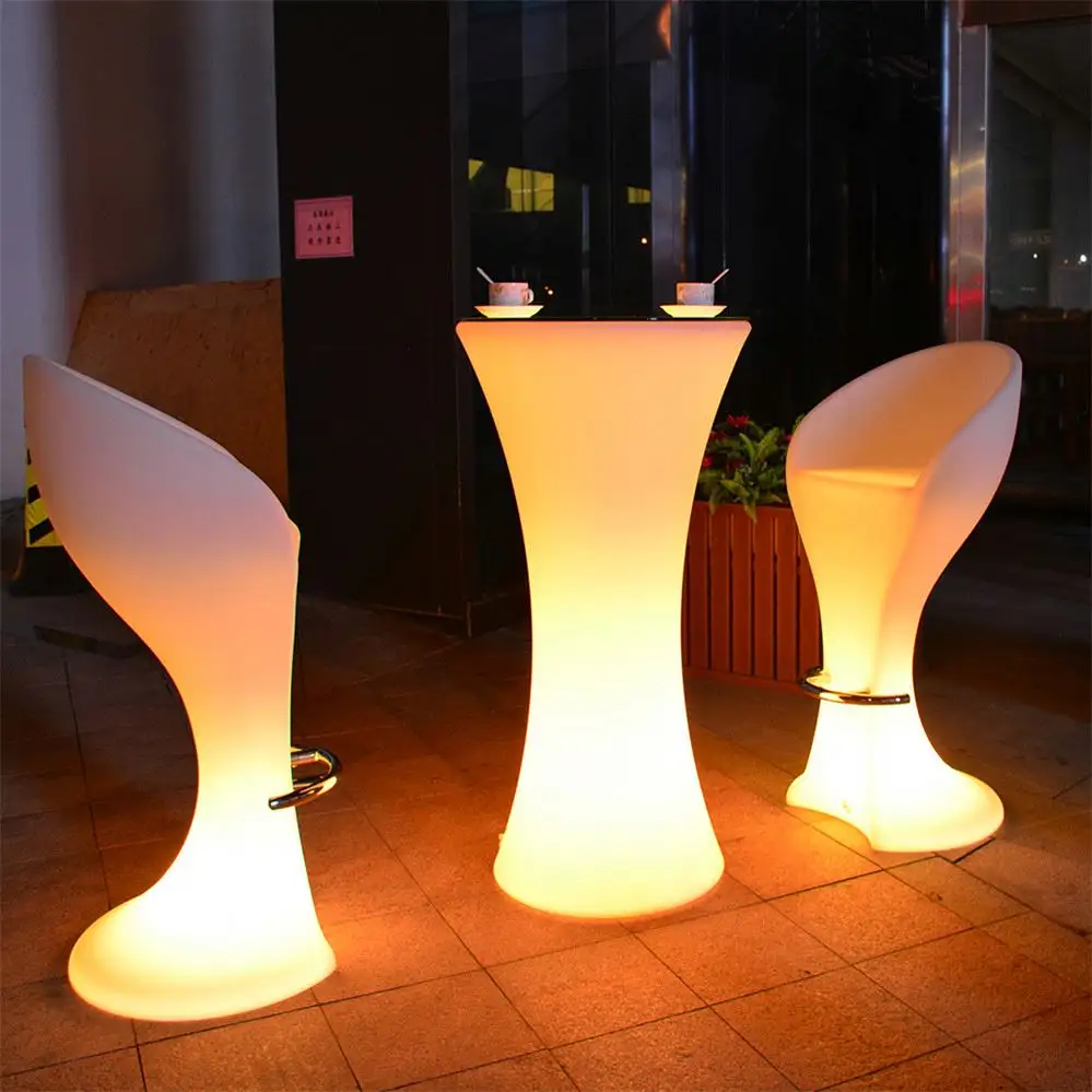 Glow outdoor led mobili da giardino nuovo da sposa di design da tavolo a led led tavoli e sedie mobili da giardino