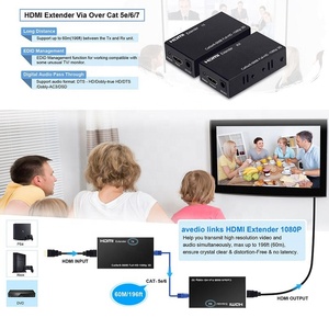 Xput alta calidad RJ45 Lan Ethernet extensor HDMI HD 1080P 60 M HDMI extensor transmisor receptor por Cat5e Cat6 60 metros - Product Image 5