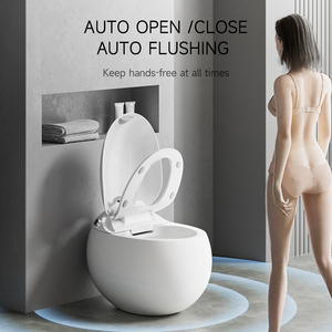 インテリジェントな卵形スマートトイレ自動センサー付きイノドロボウルWCトイレPトラップ排水付きスマートWcトイレリモコン - Product Image 4