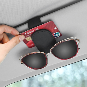 Sáng tạo xe kính clip, <span class=keywords><strong>sunvisor</strong></span> Kính mát chủ da đậu xe chủ thẻ Kính mát trường hợp lưu trữ từ xe tổ chức - Product Image 4